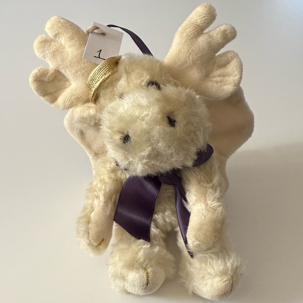 Boyds Bears ~ Set of Three Athena Plush Moose Angel Ornaments